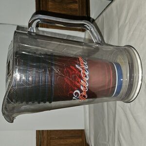 Budweiser Plastic Pitcher And 8 Cup Set